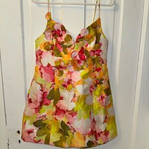 ACLER Isla Floral Sculpted Mini Dress